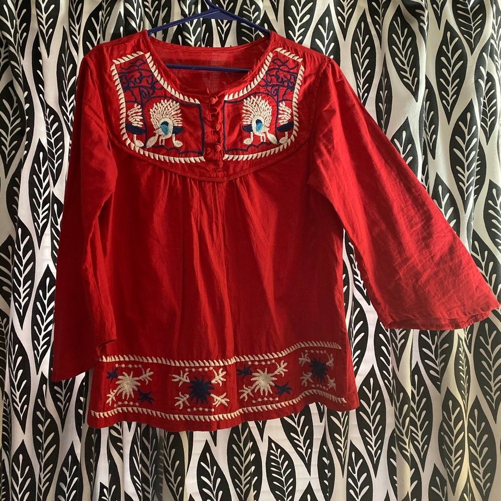 Unique Boho embroidered top from Hong Kong
